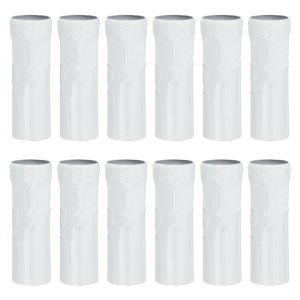 PATIKIL 80 mm トールキャンドルカバースリーブ 12個 金属 E14 シャンデリアソケットスリーブ 垂れ下がる燭台ベースアクセサリー付き 電球ライトベースホルダー 照明ランプ DIY用 ホワイト
