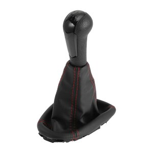 RATCHROLL 2011-2015年ChE-vyに対応スパーク用のプラスチック製フェイクレザーオートマチックギアボックススティックシフターレバーノブカバー付き5速マニュアルギアシフトノブブラックレッド