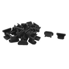 イヤホンジャックピアス 防塵 黒い 柔らかい プラスチック ドック カバー マイクロ USB ポート ジャック 25 個