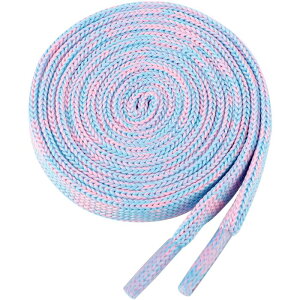 Elerevyo Flat Colorful Shoelaces Gradient Colors Shoe Laces for Boots Sneakers 2 Pairs Blue Pink 80cm/31.50"