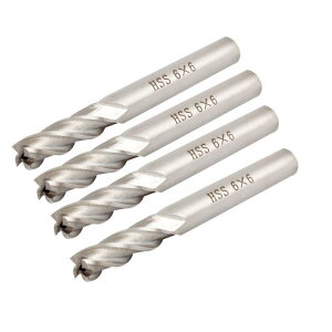uxcell送料無料エンドミルカッター4個6mmx6mmx13mmx59mmHSS素材