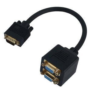 VGA����P�[�u�� 30cm 1�I�X�[2���X HD15 �A�_�v�^