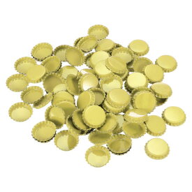 PATIKIL 100個 ボトルキャップクラフト用 ヘアボウDIYクラフトペンダントスク ラップブッキング装飾用 イエロー