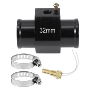 ACROPIX 12/24V ユニバーサル ウォーターテンプセンサーキット 1/8"NPT 32mm ブラックアダプター 140'F オン - 125'F オフ 自動車用ラジエーター&エンジン冷却