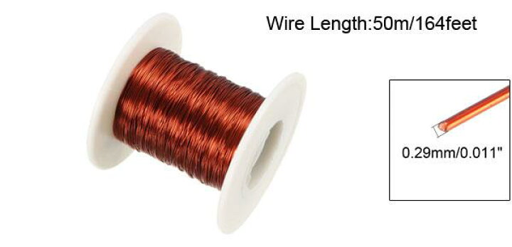 楽天市場 ソウテン エナメル銅線 巻線コイル マグネットワイヤー 長さ50m 直径0 29mm トランスインダクタ用 ソウテン