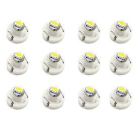 T3 LEDバルブ 計器灯 12V 1206-SMD ホワイト LED ダッシュボードパネル 電球 12個入り