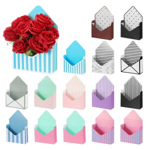 PATIKIL ペーパーフラワーギフトバッグ 16個セット ハンドル付き小さな折りたたみ手提げ袋 フローリスト ウェディングパーティー 誕生日用