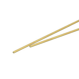 ブラスラウンドチューブ ブラス製 シームレス構造 DIYプロジェクト用の金属管フレームモデル 1.2mm OD 0.2mm 壁の 厚さ 300mm 長さ 2個入り
