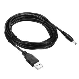 USBケーブル 電源コード 充電ケーブルプラグ USBオス-DC 3.5 x 1.35 mmオス ナイトライト用 ミニファン用 300cm ブラック 1本入り