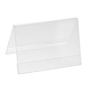 PATIKIL 12 x 8 cm アクリルデスクネームプレートホルダー 15個 透明ネームテントホルダー V字型 テーブルメニューカードホルダー用 トライアングルコンファレンスカードホルダー