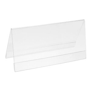 PATIKIL 22 x 11 cm アクリルデスクネームプレートホルダー 5個 透明ネームテントホルダー V字型 テーブルメニューカードホルダー用 トライアングルコンファレンスカードホルダー