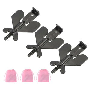 PATIKIL ポータブルセキュリティドアロック 80x50 mm 3個 調節可能 ホテルドアロックデバイス 収納バッグ付き 安全性向上 旅行 ホテル 自宅用 コーヒー