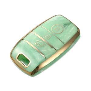 VekAuto 車のリモコンキーフォブカバー ケースシェル保護 3ボタン K iaに対応 Op tima Rio Sportage Sorentoに対応 完全な保護 TPU グルーン