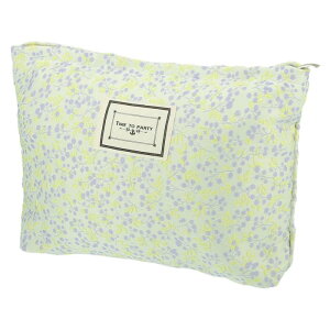 VOCOSTE キャンバス化粧ポーチ 大容量化粧ポーチ 化粧ポーチ 女性用化粧バッグ 小銭入れ ファンデーション 口紅 ブラシ用 花柄 緑