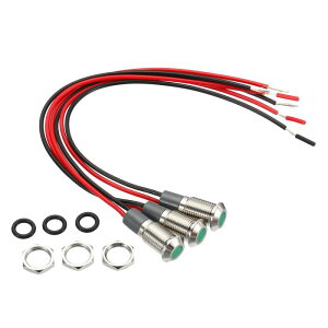 PATIKIL AC/DC 12-24V 8 mm VOiCWP[^Cg 3 tbVpl}Eg h LED VF 150 mmP[ut O[