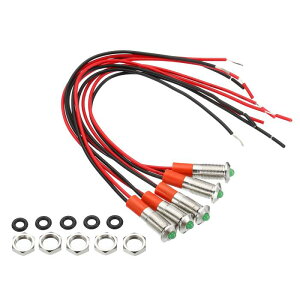 PATIKIL AC/DC 12-24V 6 mm ^CWP[^[Cg 5 ʌ^wbhpl}Eg h LEDM 150 mmP[ut O[