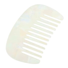 VOCOSTE ヘアコーム 幅広の歯 静電気防止 ポケットサイズのコーム 太い 巻き毛用 ヘアケア もつれ解消コーム ウェットとドライ用 ホワイト