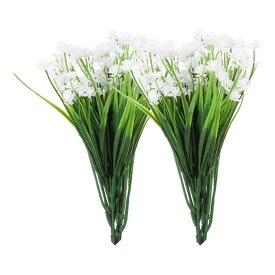人工の花のヘッド プラスチック製のミニピオニー植物 白い人工のハイドランジアの偽の花 屋内外の庭や家用品 6個