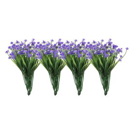 人工の花の頭 プラスチック製の偽のミニ牡丹の植物 パープルの人工の花の装飾 屋内外の庭や家用 121個入り&#10;個