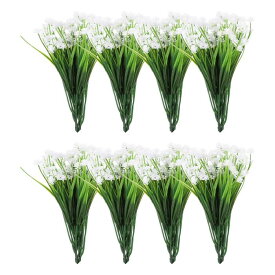 人工の花の頭 プラスチック製の偽のミニ牡丹の植物 白いフェイクの花 屋内外の庭や家用 24個