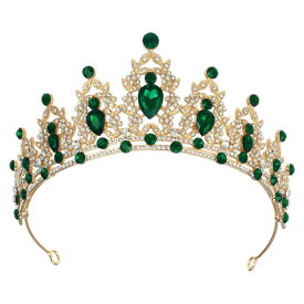 VOCOSTE 王冠 ティアラ クラウン プリンセス 花嫁 ウェディング パーティー コスプレ ヘアアクセサリー 髪飾り グリーン