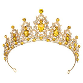 VOCOSTE 王冠 ティアラ クラウン プリンセス 花嫁 ウェディング パーティー コスプレ ヘアアクセサリー 髪飾り シャンパン