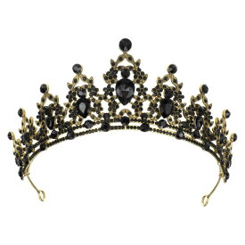 VOCOSTE 王冠 ティアラ クラウン プリンセス 花嫁 ウェディング パーティー コスプレ ヘアアクセサリー 髪飾り ブラック