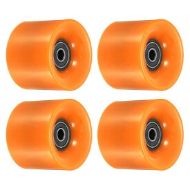 PATIKIL 60 mm ロングボードホイール ベアリング付き AB EC-9 4個 ストリートホイール スケートボード用 クルーザーホイール交換 80A オレンジ ブラック