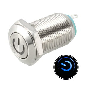 �����{�^���X�C�b�` 16mm���t�� 1NC NO COM LED �u���[ 3-6V