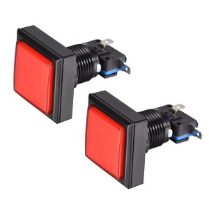�Q�[���v�b�V���{�^�� 44x44�X�N�G�A 12V LED�ƌ��� �����{�^���X�C�b�` �}�C�N���X�C�b�`�t�� �A�[�P�[�h�r�f�I�p ���b�h 2��