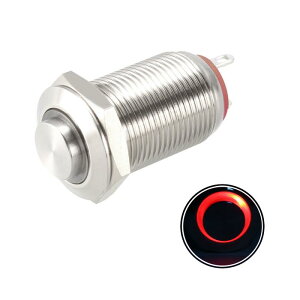 �����{�^���X�C�b�` 12mm���t���a �n�C�w�b�h 1NO LED���C�g ���b�`���O ���� ���b�h-12V
