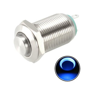 �����{�^���X�C�b�` 12mm���t���a �n�C�w�b�h 1NO LED���C�g ���b�`���O ���� �u���[-12V