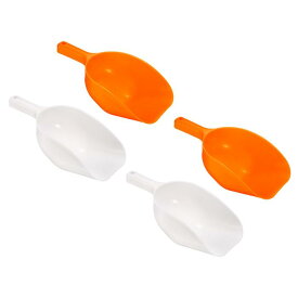 PATIKIL アイススクープ 2セット PP プラスチック 30 cm 製氷機 小麦粉 シリアル 砂糖 ユーティリティハンドルシャベル ホームキッチン用 ホワイト, オレンジ