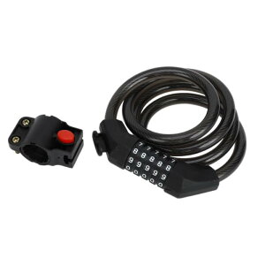 Hihaha 自転車用ロック / マウンテンバイクロードバイク用の調節可能な自転車チェーンロック / 5桁リセット可能な自転車ケーブルロック 亜鉛合金 ABS PVC 133cm / 1個 ブラック