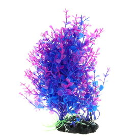 VOCOSTE 水族館プラスチック植物ツリー 水族館 模擬 プラスチック 植物 水槽 風景植物装飾用 1個 パープル 20 cm