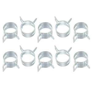 スプリングホースクランプ 65Mn鋼 低圧エアクリップクランプ 燃料ライン シリコーン真空ホース 亜鉛メッキ 内径14 mm 適合の外径15.1 mm-16.7 mm 50個