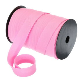 二つ折りバイアステープ ポリエステル 連続バルクバイアステープ 縫製 キルティング ヘミング バインディング 手芸用 2.5 cm ピンク 55ヤード