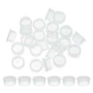 PATIKIL 塩と胡椒振り子ストッパー20mm/0.79" 50個 プラスチック製塩振り子プラグ交換用プルリング付き再利用可能なクリアラウンドエンドキャップポットボトルパイプ