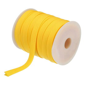 二つ折りバイアステープ ポリエステル 連続バルクバイアステープ 縫製 キルティング ヘミング バインディング 手芸用 12 mm イエロー 55ヤード