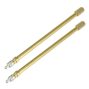 X AUTOHAUX オートタイヤバルブエクステンションアダプター エアタイヤステムエクステンダー インフレストライトボア 車 トラック オートバイ バイク スクーター用 真ちゅう 長さ180 mm 2個