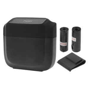 A ABSOPRO 車用ゴミ箱 ハンギング 6.3インチ 長さ 2.4インチ 幅 5.9インチ 高さ ゴミ箱 プラスチック ブラック 1セット