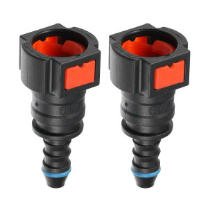 A ABSOPRO �ԗp�R�����C���z�[�X�N�C�b�N�����[�X�R�l�N�^�[ �X�g���[�g 3/8 9.49mm SAE to 1/4 6mm �z�[�X�v���X�`�b�N ���b�h 2�Z�b�g
