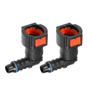 A ABSOPRO �ԗp�R�����C���z�[�X�N�C�b�N�����[�X�R�l�N�^�[ 90�x 3/8 9.49mm SAE����5/16 8mm �z�[�X�v���X�`�b�N ���b�h 2�Z�b�g