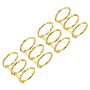 PATIKIL リング内径25.5mm バインダーリング 4個入り 取り外し可能 メタルブックリング オフィス ルーズリーフリング 3サークル 卓上カレンダー フォト アルバム用 ゴールドトーン