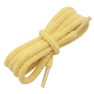 Elerevyo Round Fuzzy Shoe Laces for Sneakers, 0.24'' Hairy Soft Wide Shoelaces for Casual Shoes 2 Pairs Yellow 100cm/39.37