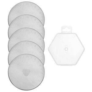 ロータリーカッター刃 SK5スチール シャープネス 置換 回転刃 キルティングロータリーカッター刃 生地縫製 スクラップブッキング工芸品用 45 mm シルバートーン 5個