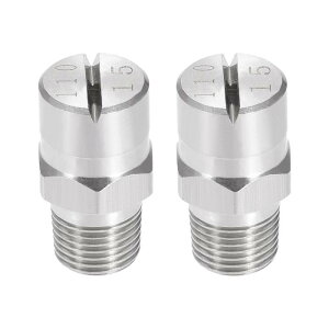 フラットファンスプレーチップ 1/8BSPTオス スレッド304ステンレス スチールノズル 2個 1 / 8BSPT(110度、2.4mmオリフィス)