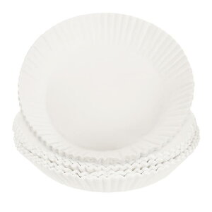 200個 オイルエアフライヤーペーパーライナー8.66 "丸形使い捨て不粘着エアフライヤーペーパーライナーシリコンオイルコーティング電子レンジオーブン蒸し焼き焼き揚げポータブル ホワイ