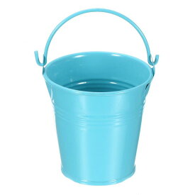 PATIKIL メタル植木鉢バケツ ハンドル付き 7cm 4個 塗装済み 鉄 フラワープランターコンテナ 庭の装飾 屋内屋外用 ブルー