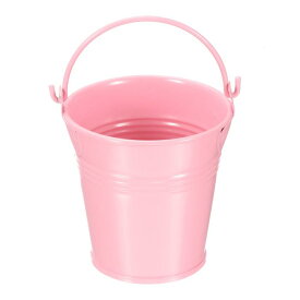PATIKIL メタル植木鉢バケツ ハンドル付き 7cm 4個 塗装済み 鉄 フラワープランターコンテナ 庭の装飾 屋内屋外用 ピンク